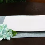 Gibson Gracious Dining White Ceramic Rectangular Serving Platter thumbnail 2