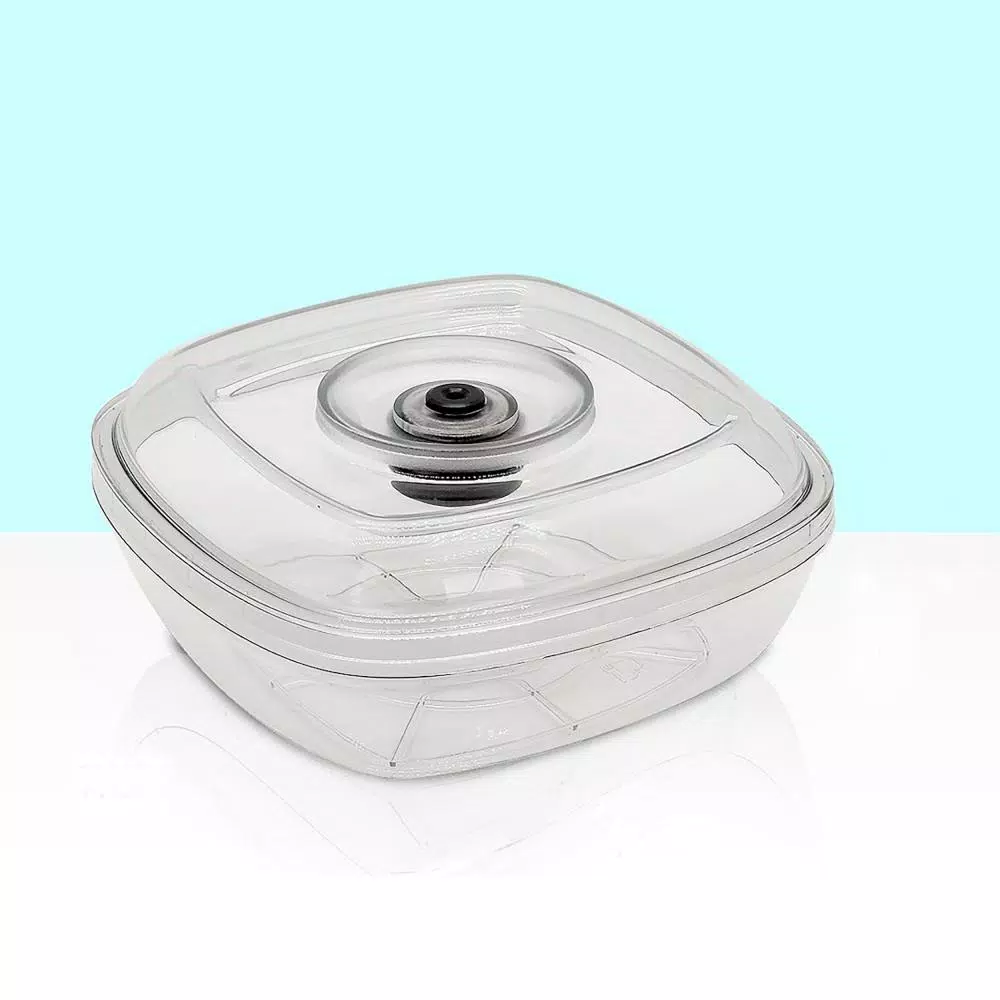 NutriChef 1L Vacuum Sealer Food Storage Container, White Air Sealing Canister Accessory