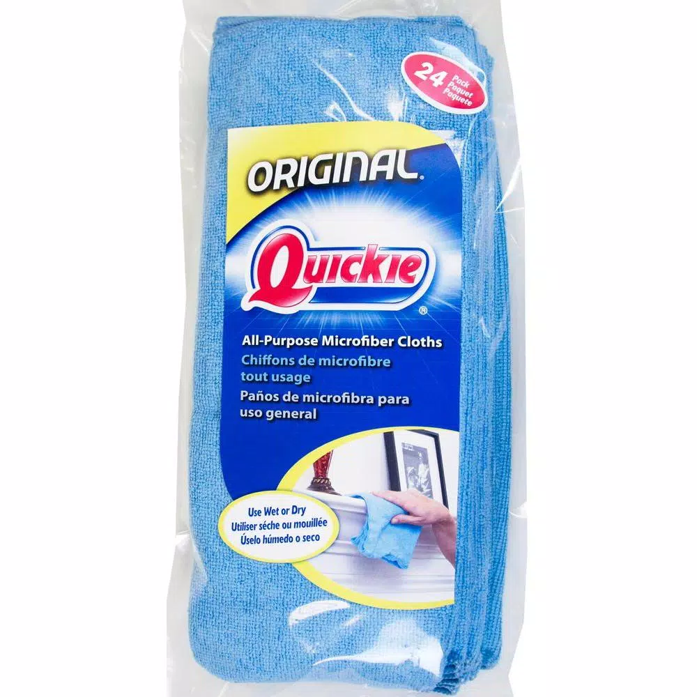 Quickie Microfiber Towels, 14 x 14 in., Blue (24-Pack)