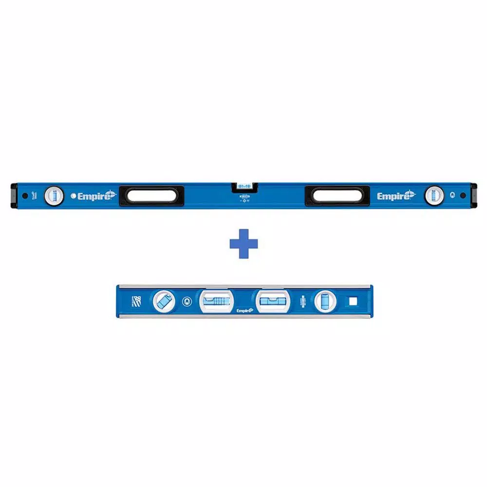 Empire 2-Piece Magnetic Box Level Set, 48 in. and 12 in. Aluminum Levels