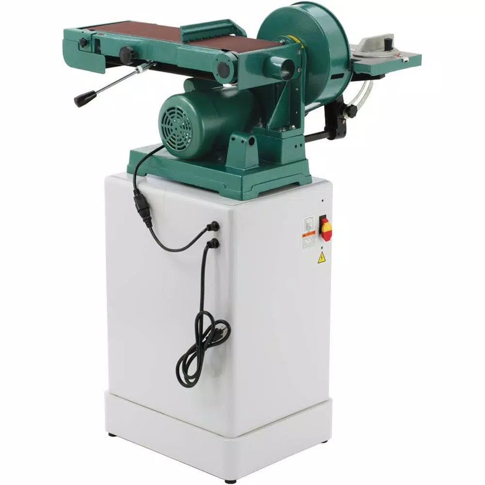 Grizzly Industrial Combination Belt and Disc Sander with Cabinet Stand, 3/4 HP, Dual Voltage