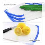 Belwares 3-Piece Plastic Cutting Board Set with Non-Slip Feet and Deep Drip Grooves, Blue thumbnail 4