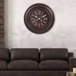 Pinnacle Glenmont 30 in. Oil Rubbed Bronze Wide Framed Roman Numeral Wall Clock thumbnail 1