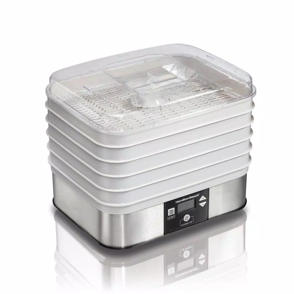 Hamilton Beach Food Dehydrator with 5 Stackable Trays, 500W, Grey