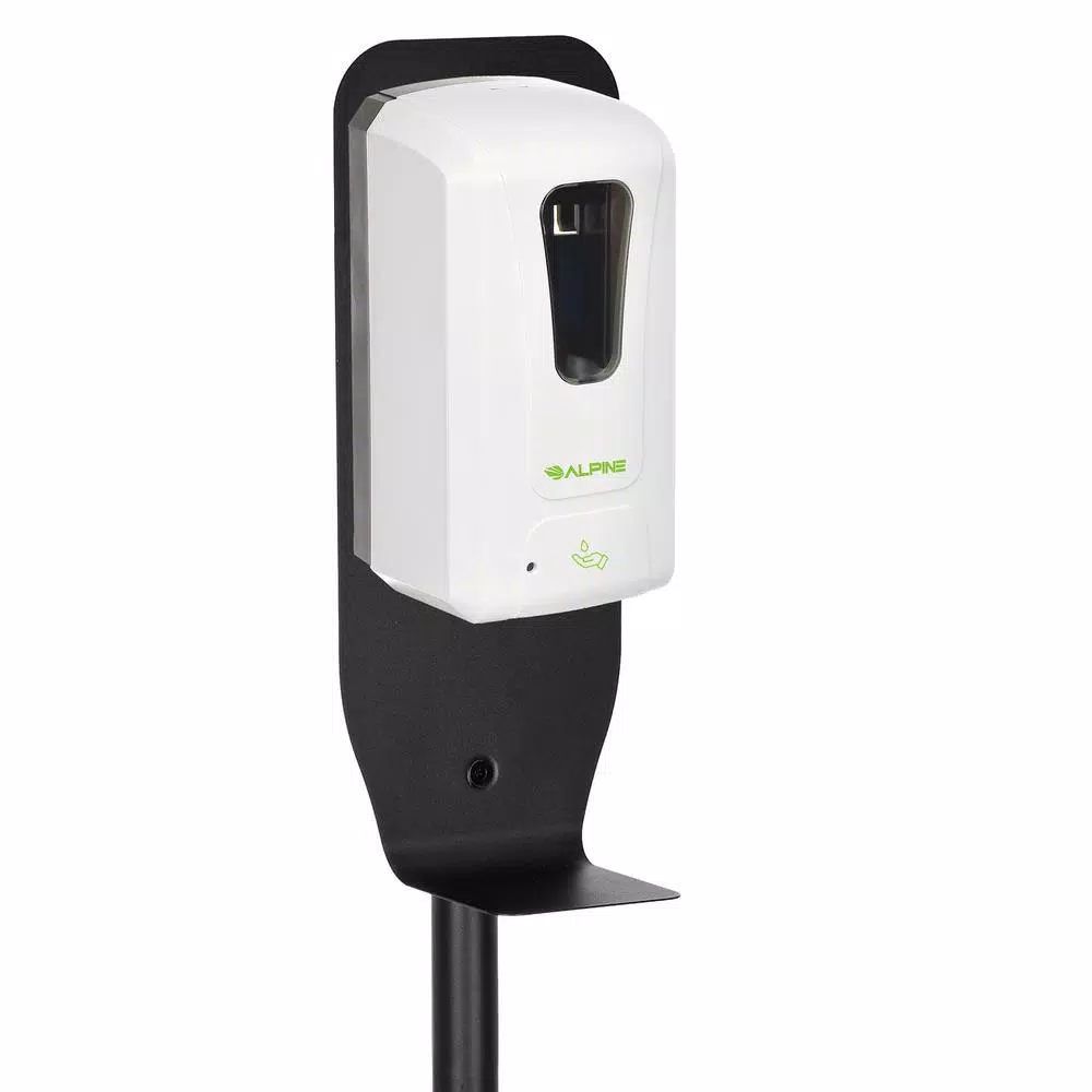 Alpine Industries 1200ml Automatic Hand Sanitizer Dispenser with Floor Stand, White