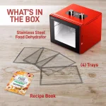 NutriChef 4-Tray Food Dehydrator Machine, 350W with Digital Timer and Temperature Control, Red thumbnail 3