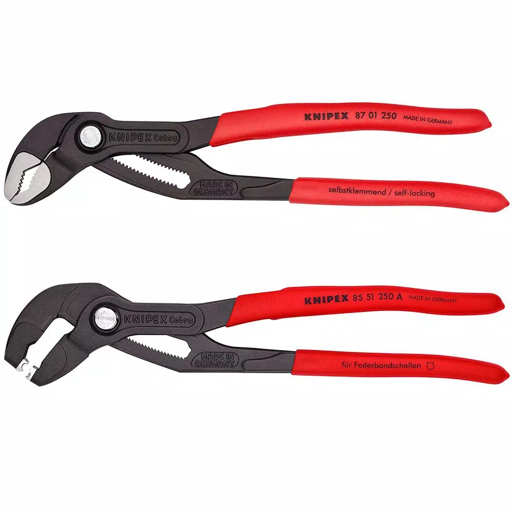 KNIPEX 10 in. Cobra Water Pump Pliers and Hose Clamp Pliers 2-Piece Set
