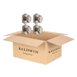 Baldwin Prestige Carnaby Satin Nickel Passage Door Knobs, 4-Pack thumbnail 5