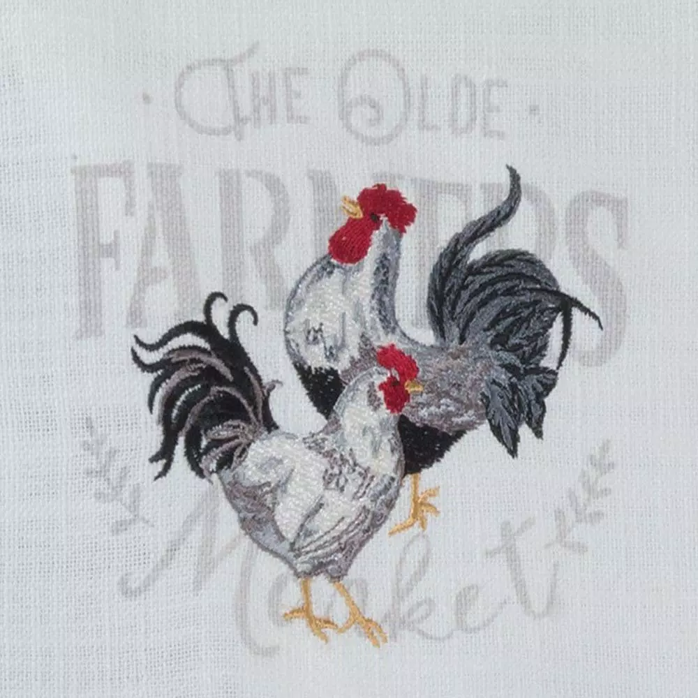 Kay Dee Farmers Market Embroidered Multicolor Rooster Placemats, Set of 4