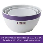 College Kitchen Collection LSU Tigers 3-Piece Nesting Party Bowl Set, Purple Melamine Serving Bowls thumbnail 3
