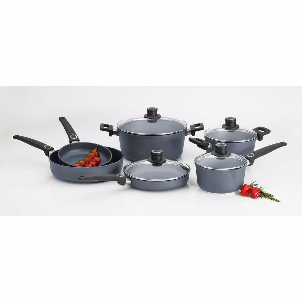 Woll Diamond LITE 10-Piece Cast Aluminum Nonstick Cookware Set, Gray