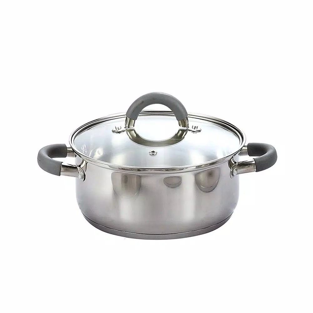 Cook N Home 12-Piece Stainless Steel Cookware Set with Tempered Glass Lids
