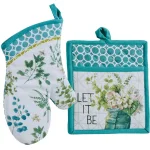 Kay Dee Lisa Audit Greenery Watercolor Cotton Kitchen Textile Set, 4-Piece thumbnail 2