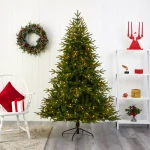 Nearly Natural 6.5 ft. Pre-Lit Colorado Mountain Fir Artificial Christmas Tree with 400 LED Lights thumbnail 7