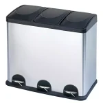 Step N' Sort 12 Gal. 3-Compartment Stainless Steel Trash Can and Recycling Bin with Step Pedals thumbnail 1