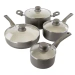 Oster Newcrest 8-Piece Aluminum Nonstick Cookware Set, Gray thumbnail 1