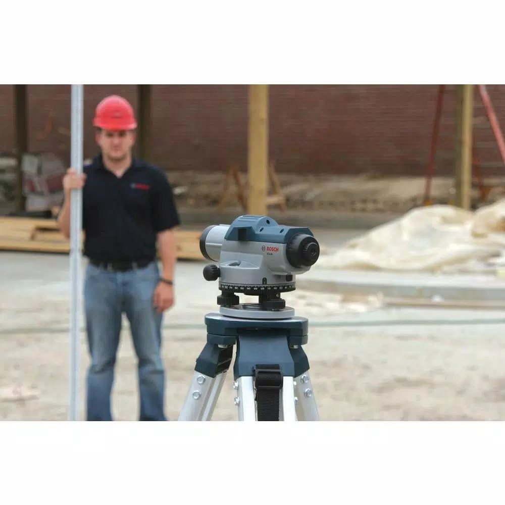 Bosch 8 in. Automatic Optical Level with 26x Magnification, 3-Piece Set
