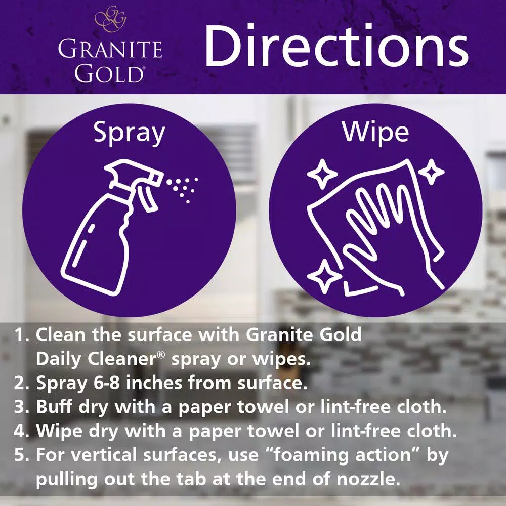 Granite Gold Polish 2-Pack, 24 oz. Spray Bottles for Natural Stone Surfaces