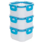 Classic Cuisine 3-Piece Portable Food Storage Set with Insulated Zippered Bag, Light Blue thumbnail 4