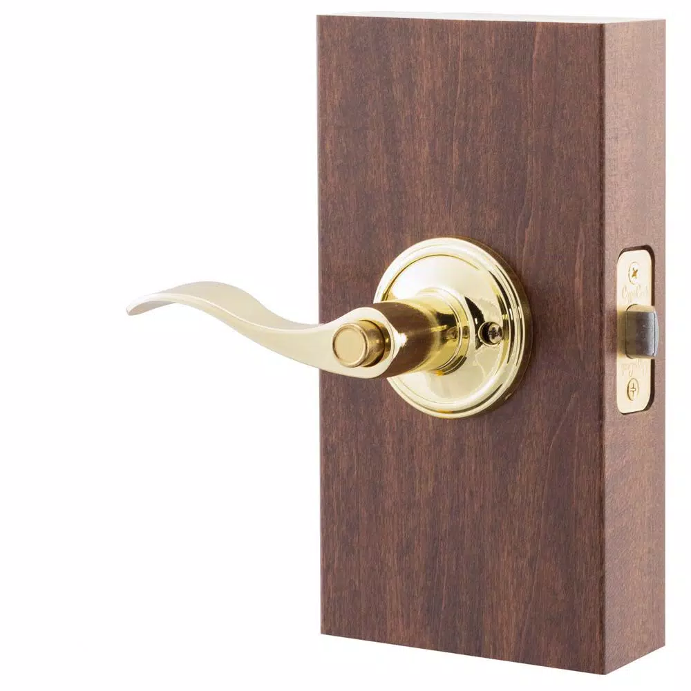 Copper Creek Colonial Waverlie Polished Brass Privacy Lever for Bedroom and Bathroom