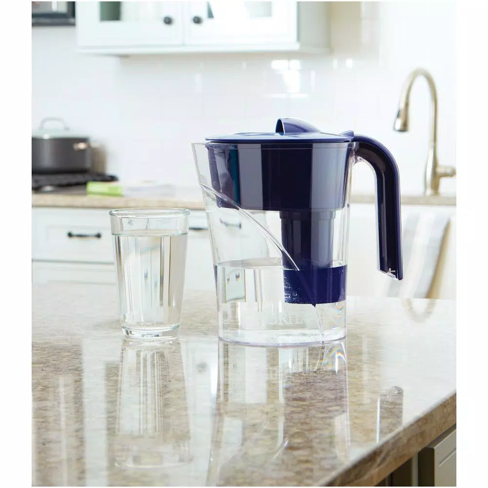 Brita Mist Water Filter Pitcher, 48 oz. Capacity, Dark Blue, BPA Free