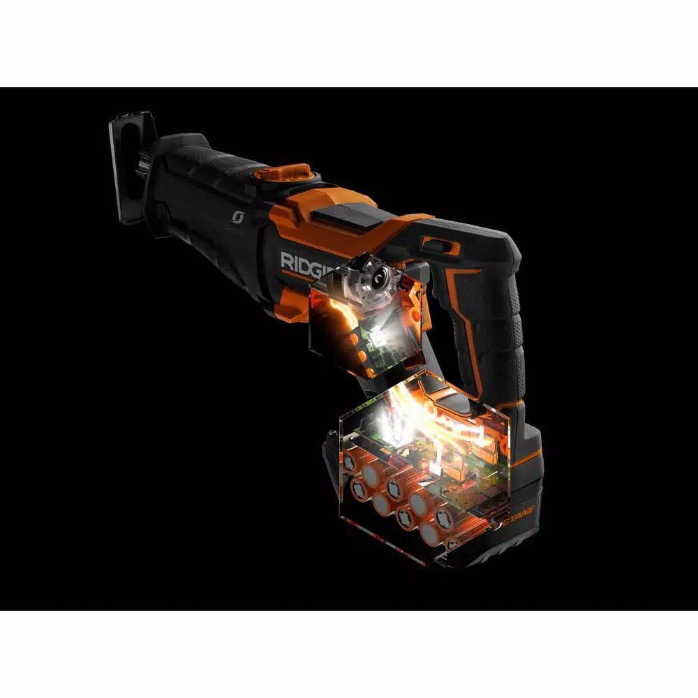 RIDGID 18V OCTANE Brushless Cordless Reciprocating Saw with 9 Ah Bluetooth Battery