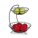 Spectrum Yumi 2-Tier Steel Arched Fruit Bowl & Countertop Server, Black thumbnail 1