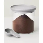 BergHOFF Leo 5 in. x 5 in. Gray Glass Food Container with Measuring Spoon thumbnail 4