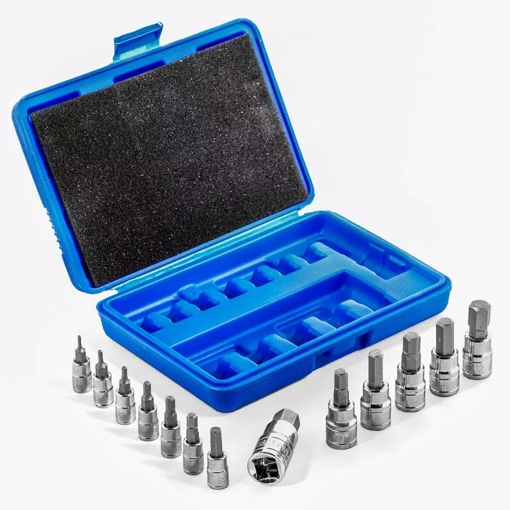 Stark Metric MM Pro-Grade 13-Piece Hex Bit Socket Set, S2 Steel & Cr-V Alloy