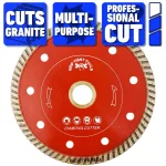 GRIP TIGHT TOOLS 4.5 in. Professional Turbo Cut Diamond Blade for Granite, Marble, Concrete & Stone (3-Pack) thumbnail 2