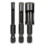 Montana Brand 3-Piece Diamond Tile Drill Bit Set, 1/4-in Hex Shank thumbnail 1
