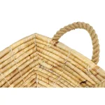 LITTON LANE Soft Gray Water Hyacinth and Seagrass Wicker Decorative Tray Set of 3 with Handles thumbnail 3
