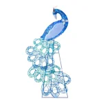 Home Accents Holiday 70 in. Blue Peacock LED Yard Decoration with 120 Lights thumbnail 1