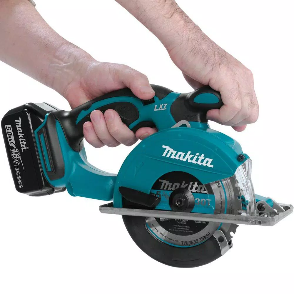 Makita 18V LXT Cordless 5-3/8 in. Metal Cutting Circular Saw Kit with 2 5.0Ah Batteries and Charger