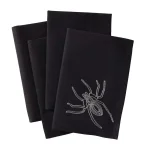 Xia Home Fashions Halloween Spider Web Embroidered Napkins, Black (Set of 4) thumbnail 2