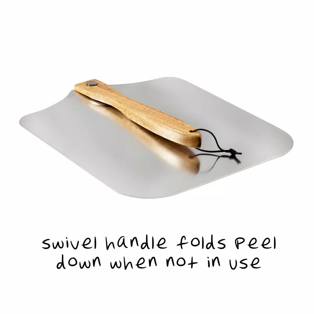 Honey-Can-Do 14 in. x 16 in. Aluminum Foldable Pizza Peel with Wood Handle