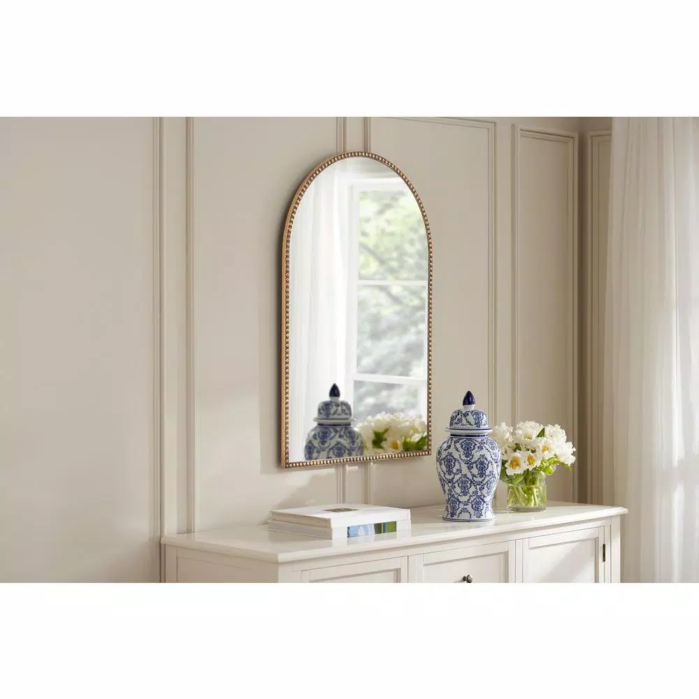 Home Decorators Collection Medium Arched Gold Antiqued Classic Accent Mirror
