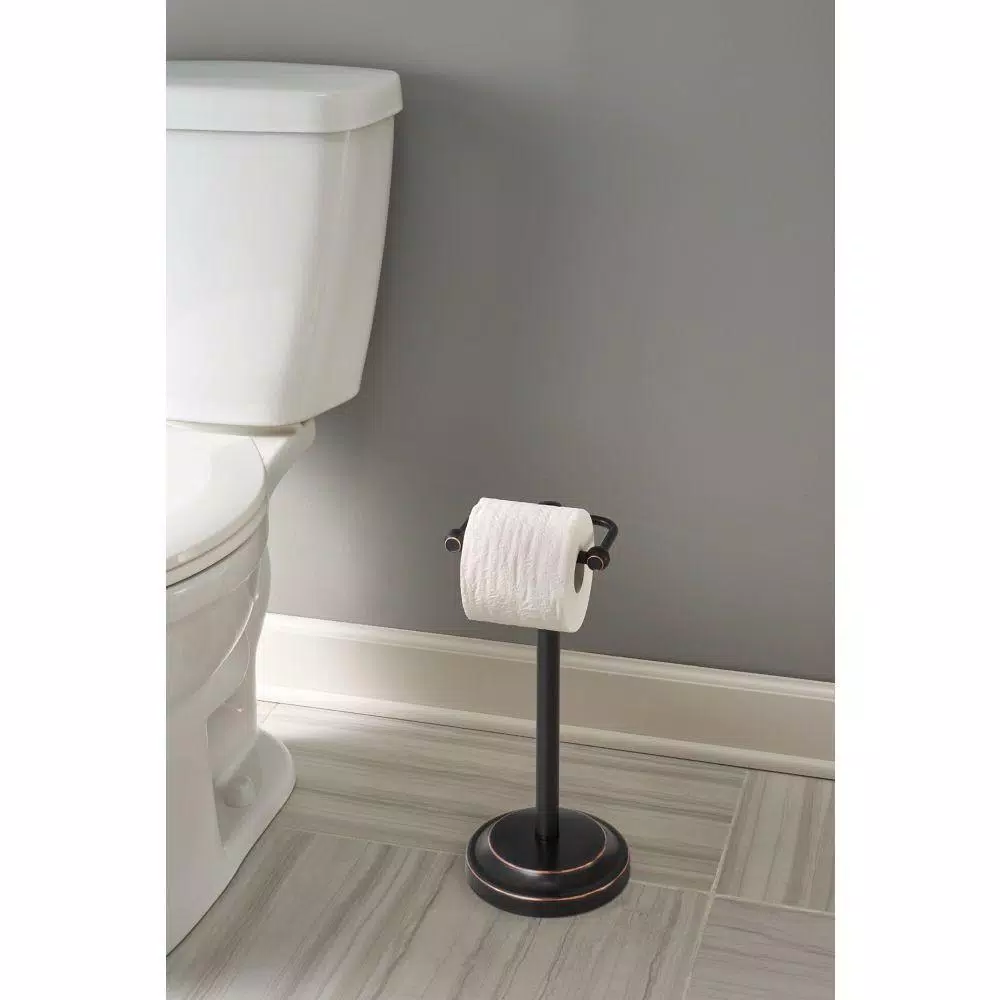 Delta Porter Telescoping Pivoting Freestanding Toilet Paper Holder, Oil Rubbed Bronze