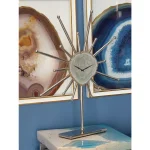LITTON LANE Silver Agate Stone and Aluminum Star Sculpture Analog Quartz Clock thumbnail 1