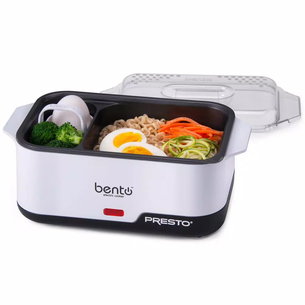 Presto Electric Bento Box Steamer & Ramen Noodle Cooker, 1.75 Cup, White