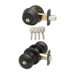 Copper Creek Colonial Tuscan Bronze Entry Door Knob with Single Cylinder Deadbolt Lockset thumbnail 1