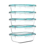 Classic Cuisine 10-Piece Borosilicate Glass Food Storage Container Set with Leak-Resistant Snap Lids thumbnail 1