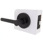Defiant Highland Matte Black Passage Door Lever with Round Rose thumbnail 5