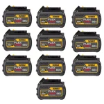 DEWALT FLEXVOLT 20V/60V MAX Lithium-Ion 6.0 Ah Battery Pack, 10-Pack thumbnail 1