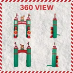 Fraser Hill Farm 10 ft. Santa's Toy Shop Archway Inflatable with White Lights thumbnail 2