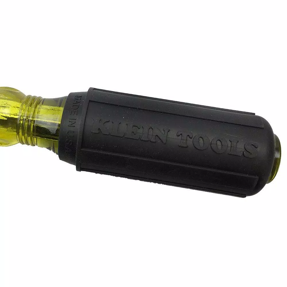 Klein Tools 1/4 in. Flat Head Screwdriver with 4 in. Square Shank and Cushion Grip