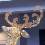 Home Accents Holiday 84 in. Warm White 240-Light LED Jumping Deer Yard Decoration thumbnail 4