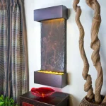 Water Wonders Nojoqui Falls Medium Lightweight Slate Wall Fountain with Copper-Vein Trim thumbnail 1