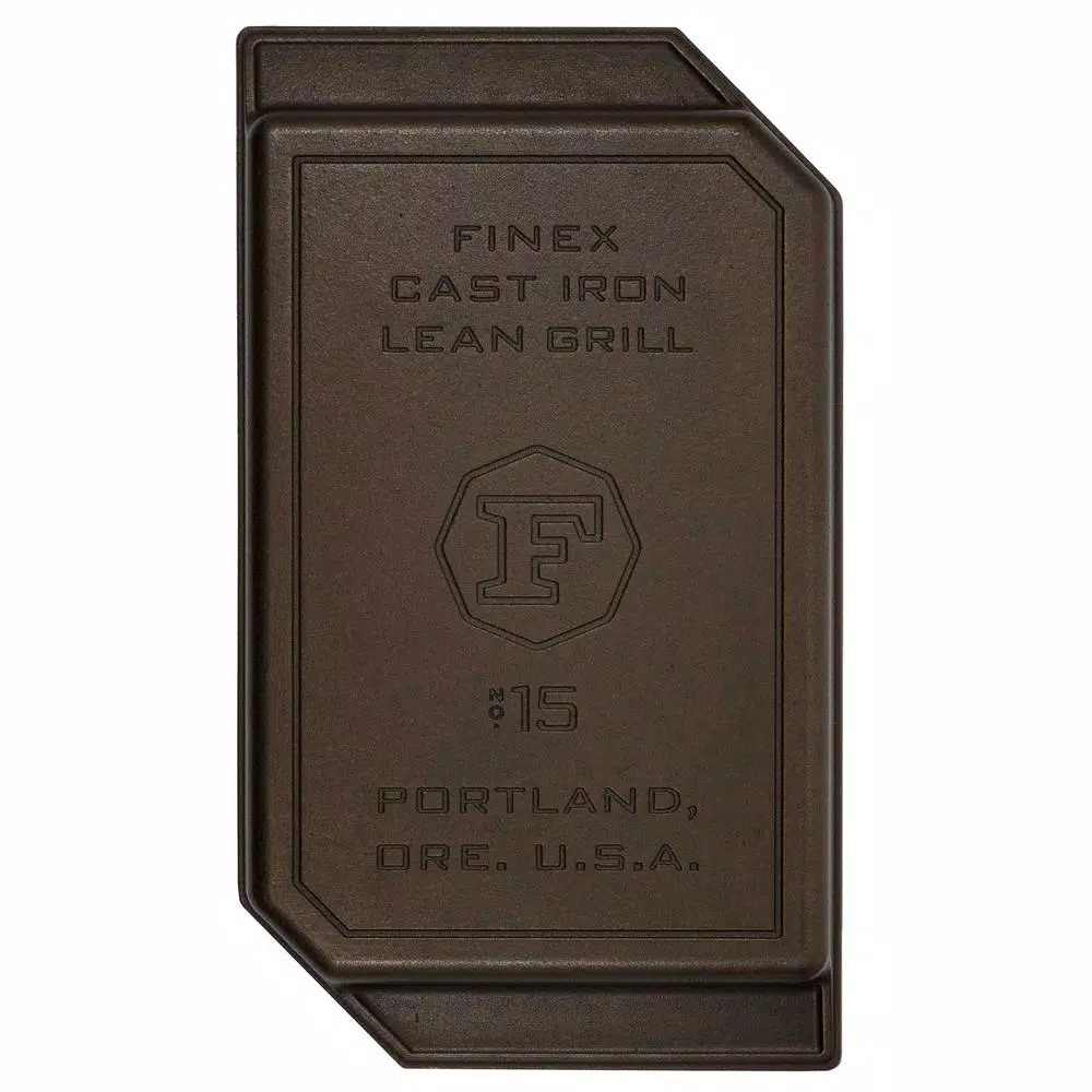 FINEX 15 in. Cast Iron Grill Pan, Black Rectangular BBQ Grill Pan