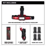 Milwaukee 600 Lumen USB Rechargeable Low-Profile LED Headlamp with BOLT White Type 1 Class C Hard Hat Bundle thumbnail 2